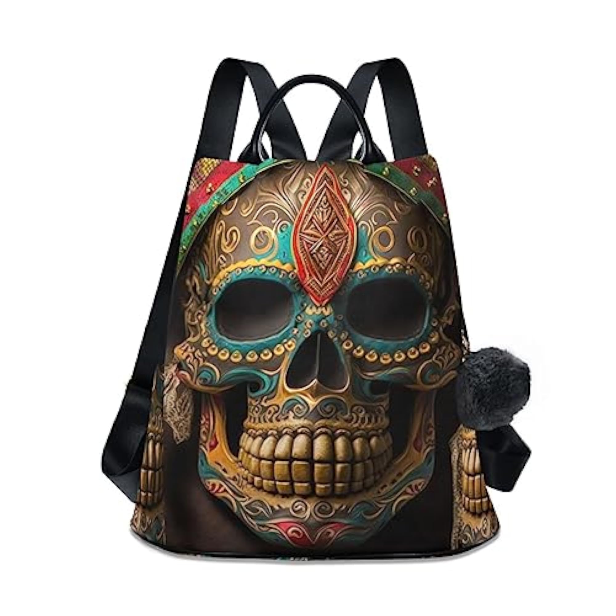 Women's Mexican Skull Mask Backpack, Fashion Anti-Theft Daypack